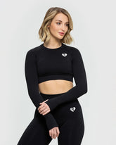 Move Seamless Long Sleeve Crop Top | Black Marl WOMEN'S BEST